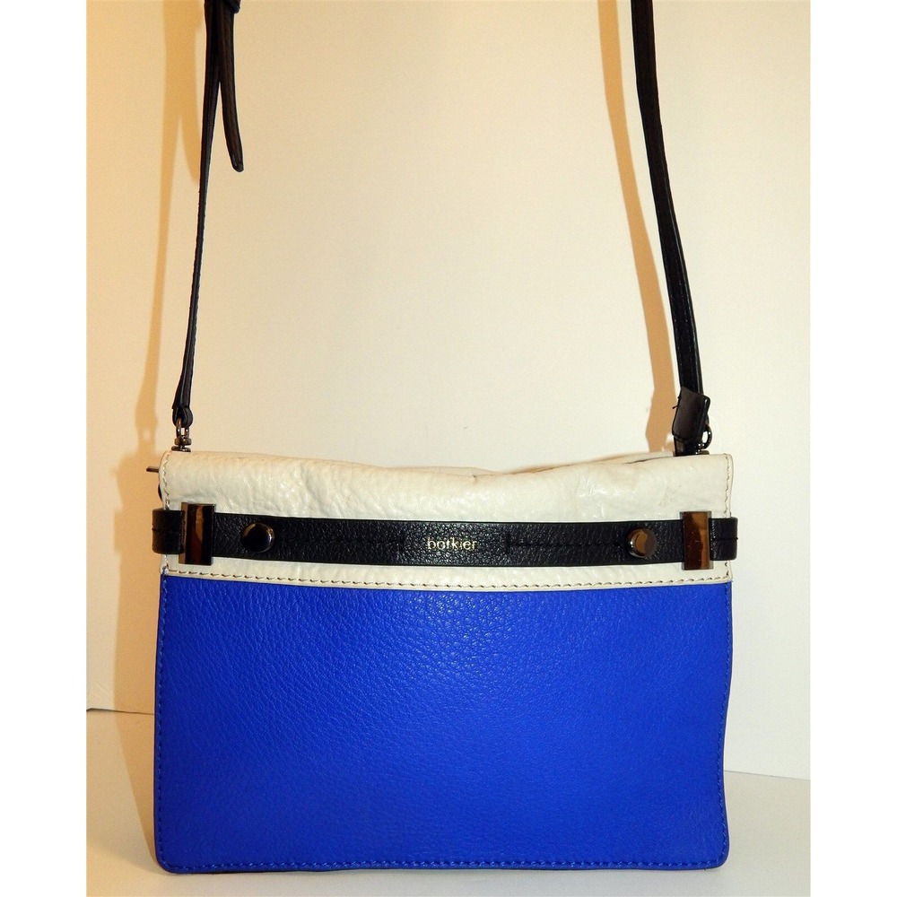 Botkier Blue Tri Color Leather Convertible Clutch Crossbody Bag